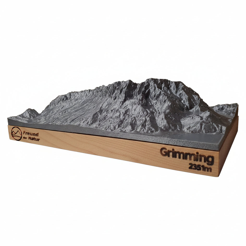 Mons Styriae Altissimus | Bergreliefmodell Grimming (2351m) | mit Holzsockel