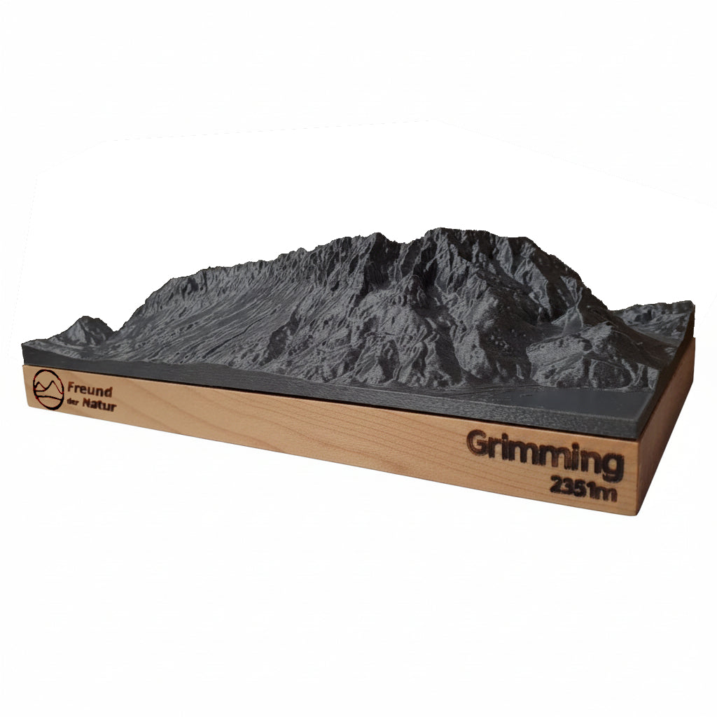Mons Styriae Altissimus | Bergreliefmodell Grimming (2351m) | mit Holzsockel